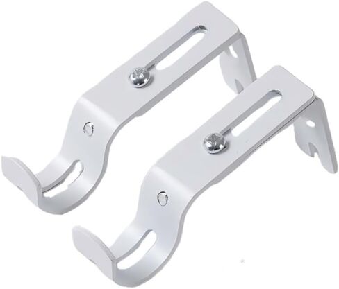 Premium Curtain Rod Brackets, Adjustable Brackets for Curtain Rods - for 7/8 or 1 Inch Rods, Set of 2, Iron Construction,White in Kuwait