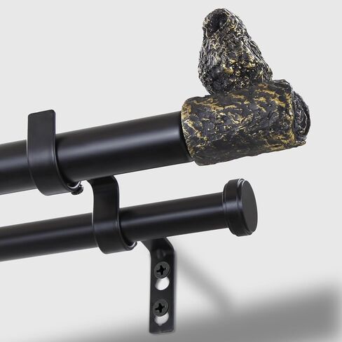 1-Inch Diameter Double Curtain Rods for Windows 20 to 112 Inch,Adjustable Black Gold Bird Owl Finials Vintage Decorative Curtain Rod Set in Saudi Arabia