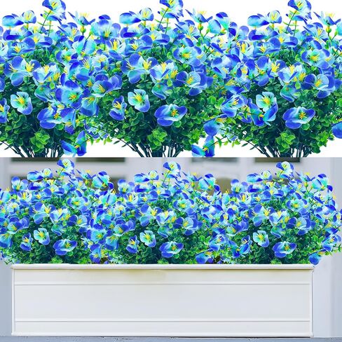 Artificial Flowers for Outdoor,Plastic Flowers for Outdoors,20 Bundles UV Resistant Fake Faux Flower for Outside Garden Yard Patio Décor(Yellow) in Saudi Arabia