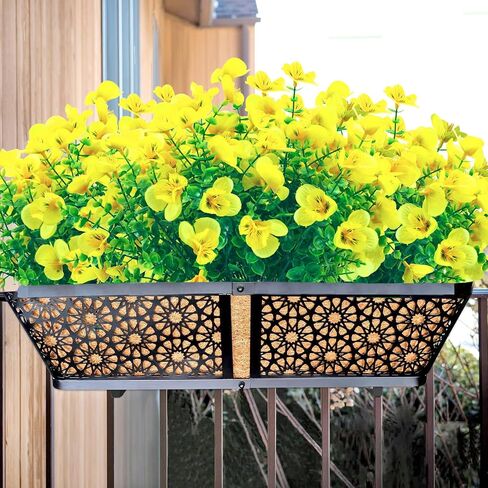 Artificial Flowers for Outdoor,Plastic Flowers for Outdoors,20 Bundles UV Resistant Fake Faux Flower for Outside Garden Yard Patio Décor(Yellow) in Saudi Arabia