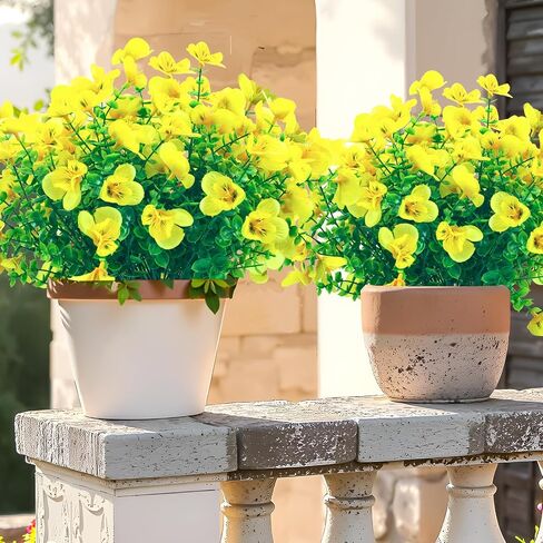 Artificial Flowers for Outdoor,Plastic Flowers for Outdoors,20 Bundles UV Resistant Fake Faux Flower for Outside Garden Yard Patio Décor(Yellow) in Saudi Arabia