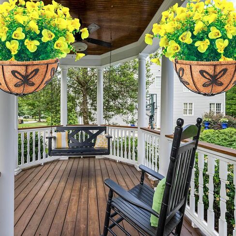 Artificial Flowers for Outdoor,Plastic Flowers for Outdoors,20 Bundles UV Resistant Fake Faux Flower for Outside Garden Yard Patio Décor(Yellow) in Saudi Arabia