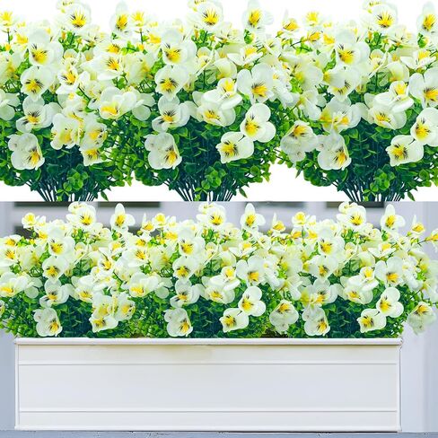 Artificial Flowers for Outdoor,Plastic Flowers for Outdoors,20 Bundles UV Resistant Fake Faux Flower for Outside Garden Yard Patio Décor(Yellow) in Saudi Arabia