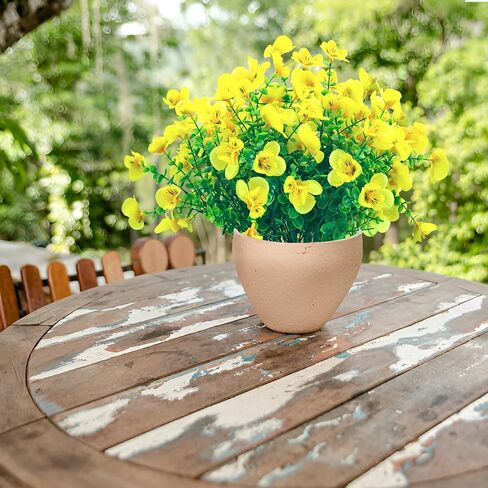 Artificial Flowers for Outdoor,Plastic Flowers for Outdoors,20 Bundles UV Resistant Fake Faux Flower for Outside Garden Yard Patio Décor(Yellow) in Saudi Arabia