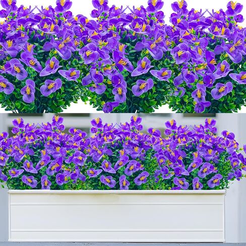 Artificial Flowers for Outdoor,Plastic Flowers for Outdoors,20 Bundles UV Resistant Fake Faux Flower for Outside Garden Yard Patio Décor(Yellow) in Saudi Arabia