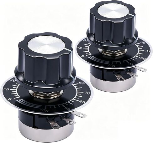 TWTADE / 2 قطعة rv24yn20s b502 5k أوم مقياس الجهد المتغير الخطي الكربوني الدوار، يستخدم لتنظيم سرعة العاكس. التحكم في سرعة المحرك + 2 قطعة مقبض A03 + 2 قطعة أقراص in Kuwait