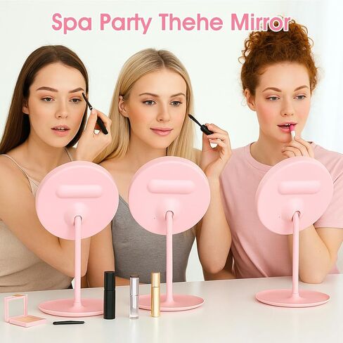 MAQUITA 10 Pcs Spa Party Mirrors Spa Party Supplies Desk Mirror Bulk Mirror for Sleepover Favors Makeup Mirrors for Sleepover Slumber Birthday Favors Gift (Pink) in Saudi Arabia