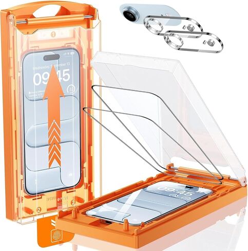 MRGLAS Screen Protector for iPhone 12 Pro Max [9H+ Military-grade Aerospace Glass][Auto-Alignment Kit][HD Clear] Shatterproof Tempered Glass Film for 12 Pro Max 6.7" Case-Friendly, Zero-bubble in Saudi Arabia