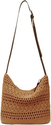 Crochet Hobo Bag for Women 2026 Summer Vacation Boho Woven Tote Handbags Slouchy Cotton Knitted Shoulder Bag for Beach in Saudi Arabia