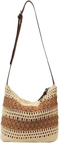 Crochet Hobo Bag for Women 2026 Summer Vacation Boho Woven Tote Handbags Slouchy Cotton Knitted Shoulder Bag for Beach in Saudi Arabia