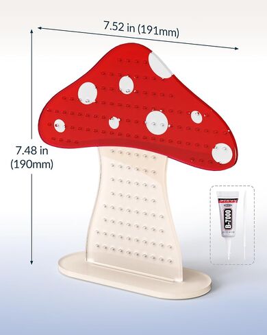 NiHome Mushroom Earring Holder Organizer, Acrylic Earring Stand with 152 Holes for Stud Earrings, Cute Tabletop Jewelry Display & Storage for Girls, Women, Gift in Kuwait
