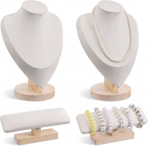 4 Pcs Necklace and Bracelet Display Stand Set, Necklace Display Stand T Bar Bracelet Holder for Retail Home Decor Vendors Trade Organizer in Saudi Arabia