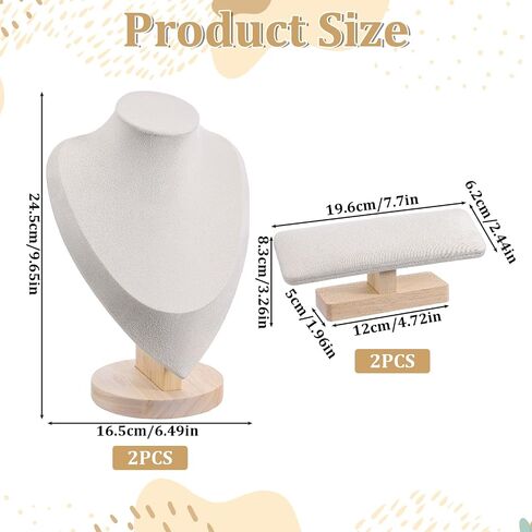4 Pcs Necklace and Bracelet Display Stand Set, Necklace Display Stand T Bar Bracelet Holder for Retail Home Decor Vendors Trade Organizer in Saudi Arabia