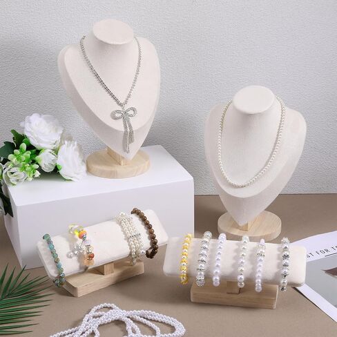 4 Pcs Necklace and Bracelet Display Stand Set, Necklace Display Stand T Bar Bracelet Holder for Retail Home Decor Vendors Trade Organizer in Saudi Arabia