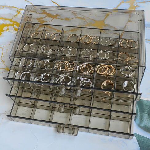72-grids Drawer Earrings Organizer Plastic Jewelry Storage Box Holder Earring Container, 3 Drawers Stackable Stud Earrings/Beads/Findings Holder in Saudi Arabia