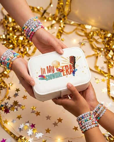 Showgirl Jewelry Box for Music Fans, Portable Travel Jewelry Case for Friendship Bracelets, Rings, Earrings and Necklaces, Swiftie Merch Gifts for Girls, Teens and Women. in Saudi Arabia