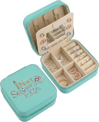 Showgirl Jewelry Box for Music Fans, Portable Travel Jewelry Case for Friendship Bracelets, Rings, Earrings and Necklaces, Swiftie Merch Gifts for Girls, Teens and Women. in Saudi Arabia