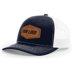 Custom Trucker Hat with Leather Patch - Personalized Richardson 112 Cap with Logo or Text - Business Gifts for Men and Women in Saudi Arabia