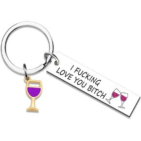 Ikacvb Galentines Day Gifts For Her Funny Best Friend Keychain For Women Small Birthday Friendship Gifts For Friends Bestie Unique Christmas Gift Ideas I Love You Keychain in Kuwait