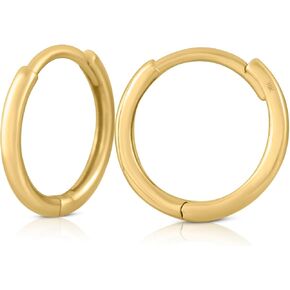 10k Solid Gold Dainty Huggie Hoop Earrings, Real Gold Small Cartilage Hoop & Helix Hoops, Everyday Gold Earrings - Serena Sparkles in Saudi Arabia