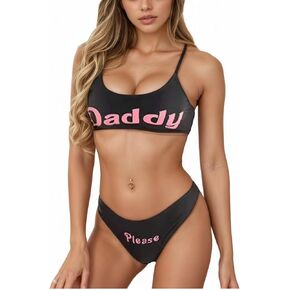 Women Sexy Lingerie Sheer Small Crop Top and Panty Set Kawaii Japanese Anime Bikini Strappy Side Tie Swimsuit in Saudi Arabia