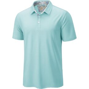 MAGNIVIT Mens Polo Shirts Short Sleeve Performance Golf Polo Moisture Wicking Printed Collar Golf Shirt for Business Casual in Saudi Arabia