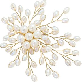 Large Pearl Brooch for Women, White Floral Pearl Button Brooches Pins, Vintage Flower Blooming Brooch for Anniversary Prom, Wedding Party, 1PC in Saudi Arabia