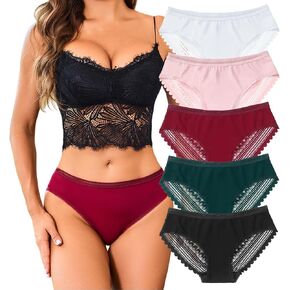 XI LIU 5 Pack Sexy Cheeky Underwear for Women Low Rise Lace Underwear for Women Comfortable Panties in Saudi Arabia