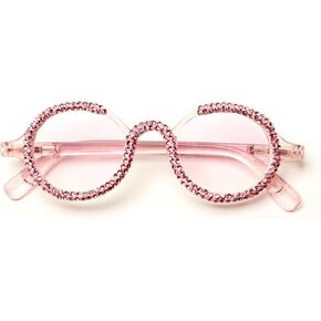ICARA Retro Round Rhinestone Blue Light Blocking Reading Glasses, Spring Hinge Computer Readers for Women in Saudi Arabia