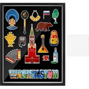 12x16inch Pin Display Case, Enamel Pin Display Frame, Pins Collection Display, Shadow Box for Wall Display, Brooch Holder for Enthusiast, With Wiping Cloth, Black in Saudi Arabia