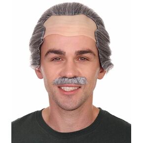 HPO Adult Men's Grey Iconic Italian Mafia Father Wig, Perfect for Halloween, Flame-retardant Synthetic Fiber in Saudi Arabia