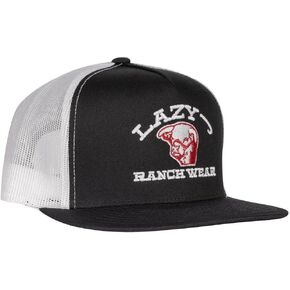 Lazy J Ranch Black & White Embroidered Show Time Classic Five Panel Trucker Hat - Adjustable Unisex Country Hats, Vintage Trucker Hat in Saudi Arabia