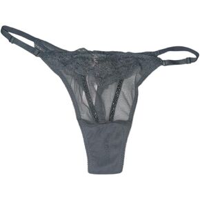 Victoria's Secret Rhinestone Sheer Shine Rose Adjustable String Thong Panty Color Gray New in Kuwait