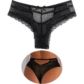 comeondear Women Sexy Lace Thong Plus Size Floral Briefs Panties Lace Cheeky Underwear Sheer Bikini Panties in Saudi Arabia