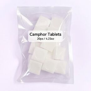 Natural Camphor Tablets, 96% Pure Plant Extract, White Camphor Chunks, 5.3 oz, for Aromatherapy and Meditation (Camphor (20ps) 122g) in Kuwait