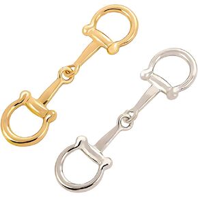 2Pcs Horsebit Scarf Rings for Women Chain Simple Metal Silk Scarf Buckle Shawl Clips Slides for Handbag Twilly (Gold and Silver) in Saudi Arabia