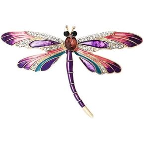 Exquisite Rhinestone Dragonfly Brooches Elegant Colorful Insect Pins Fashion Party Backpack Decoration Clothes Accessories Gift in Kuwait