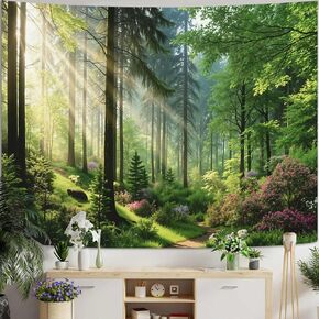 Spenlife Sunlit Forest Tapestry, Springtime Woods Tapestries for Bedroom, Nature Wall Decor, Scenery Tapestries (90" x 70") in Saudi Arabia