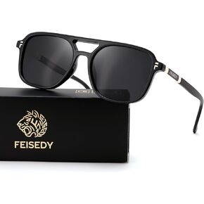 FEISEDY Retro Polarized Aviator Sunglasses for Women Men 70s Vintage Trendy Square Sunnies UV400 Protection B0357 in Saudi Arabia