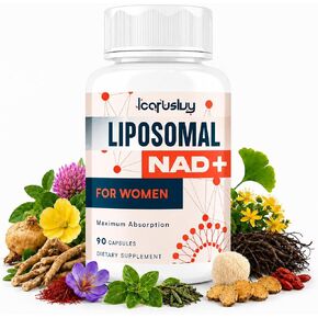 IcarusIvy 2000MG NAD Supplements for Women, NMN Alternative, Female Liposomal NAD+, with Ashwagandha, Berberine HCL, Ginkgo Biloba & Black Cohosh, Women Focused Formula, 90 Capsules in Saudi Arabia