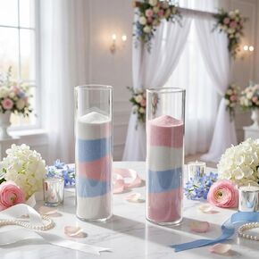 2 Pcs Sand Ceremony Kit Unity Glass Pouring Containers Sand Pouring Vases for Wedding Engagement Anniversary Memorial Bridal Party Supplies and Decor in Saudi Arabia