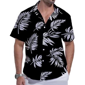 Hawaiian Shirt for Men Short Sleeve Tropical Floral Beach Shirts Casual Vacation Button Down Shirt for Summer in Kuwait