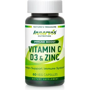 Immune Boost Complex – Vitamin C 900mg, D3 2,500 IU & Zinc 25mg for Immune System Support, 60 Veggie Caps | Innervis Nutrition in Saudi Arabia