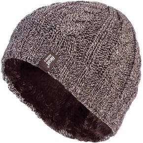 HEAT HOLDERS - Women's Thermal Fleece Cable Knit Winter Hat 3.4 Tog - One Size (Fawn) in Saudi Arabia