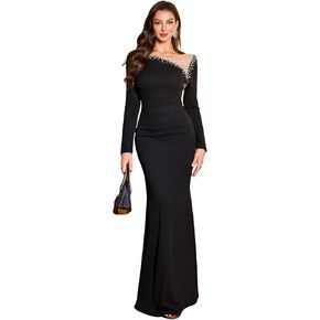 Women's Sexy Sparkly Sequin Bodycon Dress Slit Ball Gown Elegant Maxi Formal Party Evening Dress in Saudi Arabia