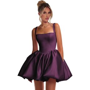 Satin Flower Bud Homecoming Dress for Women Summer Casual Backless Mini Short Dresses AX337 in Saudi Arabia