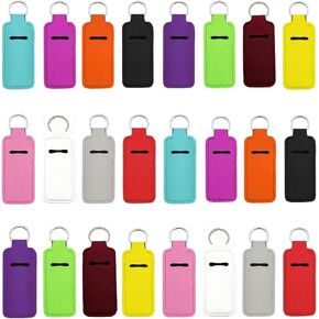 24 Pcs Lipstick Holder Keychains Bulk chapstick holder bulk Lip Balm Holder Keychain Lip Gloss keychain Women Christmas Stocking Gift(12 Colors) in Saudi Arabia