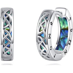 Viking Earrings 925 Sterling Silver Celtic Hoop Earrings Viking Jewelry Gifts for Men Women in Kuwait