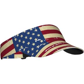 American Flag Sports Sun Visor Hat Men Women Adjustable Hats Empty Top Cap for Running Tennis Golf in Kuwait