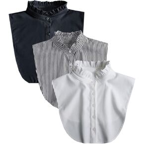 WENLOOY 3Pcs Fake Collar Detachable Dickey Collar Half False Blouse Dickey for for Women Men Office Lady Work Dickey in Saudi Arabia